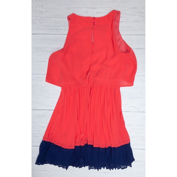 BCX Girl Orange/Navy Dress with Necklace Sz 12 - Picture 2 of 3